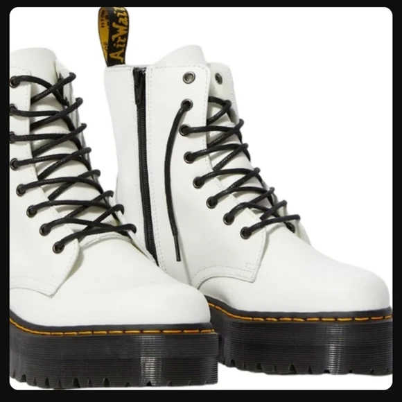 Dr. Martens Jadon BootsWhite Platform Chunky Combat Size 5 NEW - Picture 8 of 14
